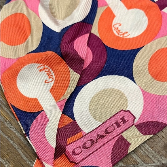 Coach Multicolor Patterned Scarf no issues 30 inches